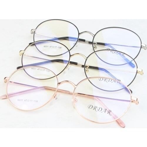 Metal round Womens Glasses frame Retro Style Fashion black gold Super light Can be equipped with myopic lenses Mens Glasses