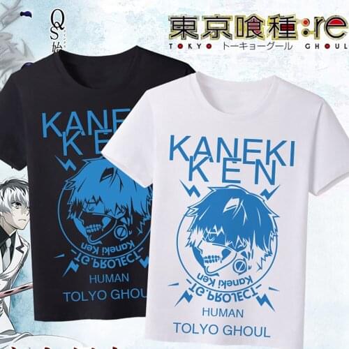 MGFHOME Anime JK Japan Tokyo Ghoul Kaneki Ken Cosplay Shirt Casual T-Shirt Tops Tee Black White Women Men t shirt Milk Silk