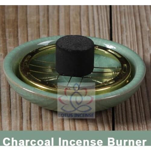 Small Decorated Charcoal Screen Ceramic Incense Burner 7cm Aromatherapy Plate for Burning frankincense Myrrh Free Shipping