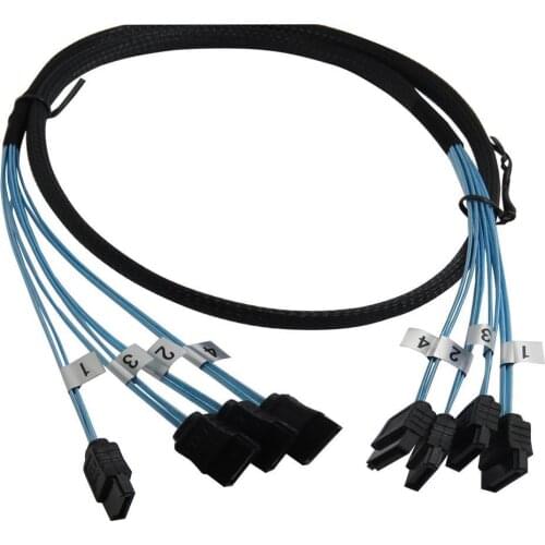 New 3ft 6Gbps 4pcs/set Sata Cable Sas Cable High Quality for Server High Speed