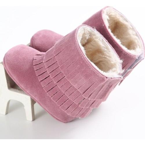0-1 years old high tassel female baby warm snow boots baby toddler shoes