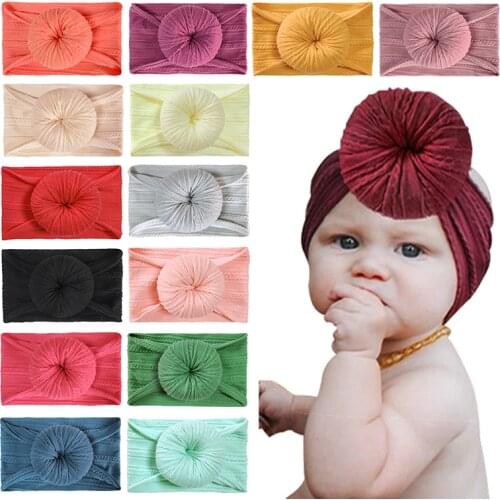 Headband For Baby Girls Baby Boys Elastic Solid Color Cotton Kont Turban Headwear Headwrap Gift For Infant Newborn Toddlers