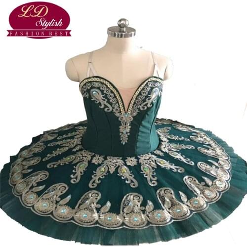 Raymonda Professional Ballet Tutus Dark Green Princess Florina Classical Pancake Tutu Costumes Adult Professional Ballet