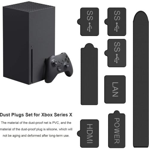 Dust Proof Mesh Filter Jack Stopper Kit Cover For Xbox Series X Game Accessories Console Anti-dust Silicone Plugs Pack Protector