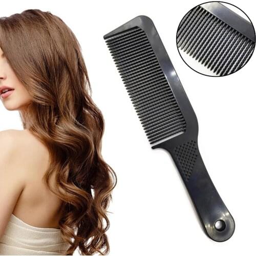 Black Long Waved Teeth Carbon Comb Women Make Hair Smooth anti-static Comb Professional Hairdressing Men Comb For Hairstyling