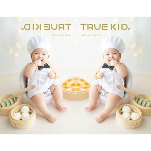 Baby Photography Props Baby Shooting Cook Clothing White Baby Hat Baby Photo Props Accessories Studio Infant Photo Chef Clothes