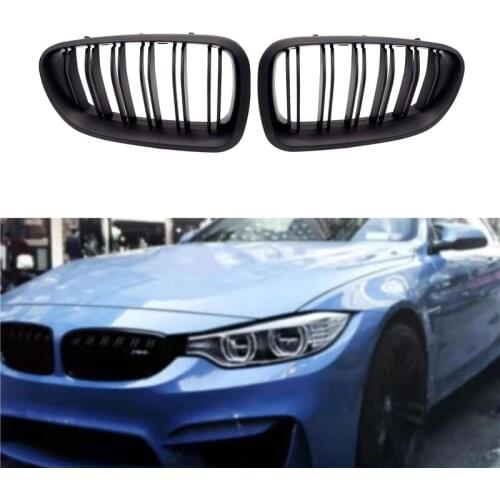 2pcs Car Kidney Grill Racing Grille for BMW F10 F11 F18 5 Series M5 Double Line Middle Racing Grills Car Grille Decoration Parts