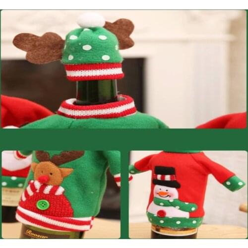 New Year 2021 Cristmas Decor Christmas Wine Bottle Cover Merry Christmas Decoration For Home 2020 Christmas Ornaments Gifts