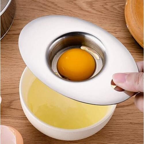 Egg Separator Food Grade 304 Stainless Steel Egg Yolk Separator Egg Filter Increase Leak Slot Design Egg Separator