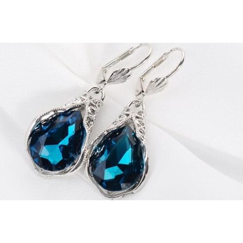 Women Fashion Teardrop Faux Jewelry Dangle Leverback Earrings Jewelry Gift Dangle Earrings Hypoallergenic Faux Jewelry Dangle