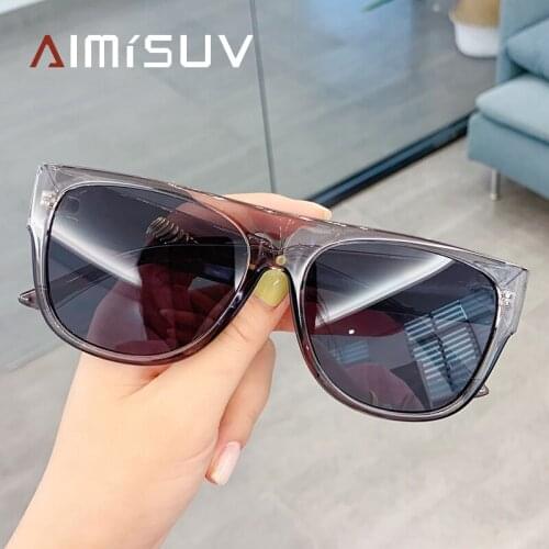 AIMISUV Women Sunglasses Brand Designer 2021 Luxury Shades For Men Sunglass Square Punk Vintage Black Eyewear Female Male UV400