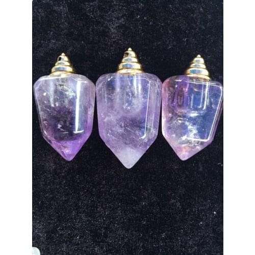 Natural amethyst necklace pendant, lamp pendant, perfume bottle ，fashionable mens and womens style