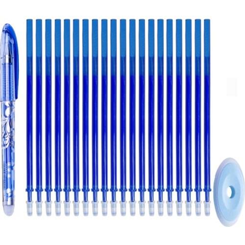 Erasable Ballpoint Pen Set 0.5mm Erasable Refill Rod Washable Handle Blue Black Ink Gel Pen School&Office Writing Stationery