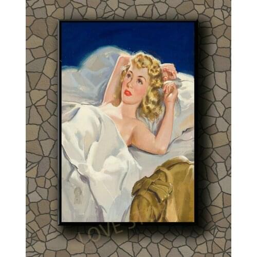 P395 Vintage Beautiful Pin-up Girl Classic Picture 528 Silk Fabric Poster Art Decor Indoor Painting Gift