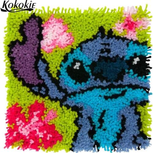 Latch hook diy rug cartoon canvas printing vloerklee foamiran for needlework carpet embroidery accessories for tapestry kits
