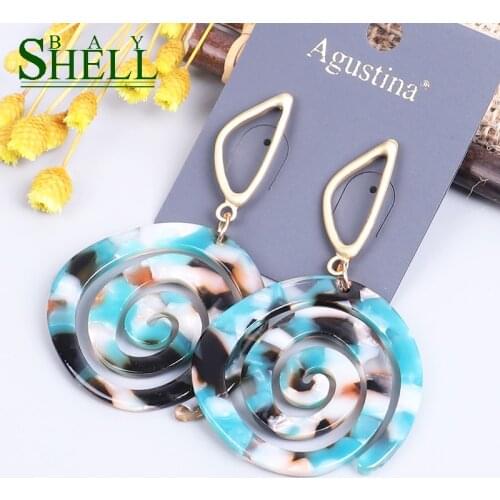 Shell bay 2020 Drop Earrings Jewelry Blue Earrings for Women Dangle Fashion Earrings Wholesale Summer Earring Accessories Boho