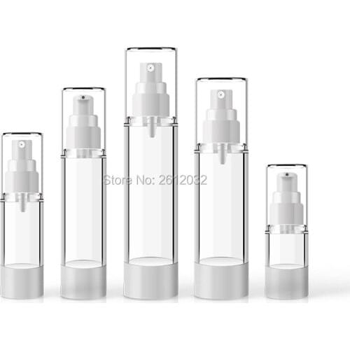 15 30 50 80 100 ml Transparent plastic airless bottle vacuum pump Refillable Bottles Atomizer Sample Spray Perfume Bottle