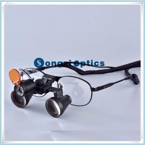 2.5X,3X,3.5X optional) Titanium frames Binocular Surgical Dental Loupes With LED light Come With a Yellow Fliter