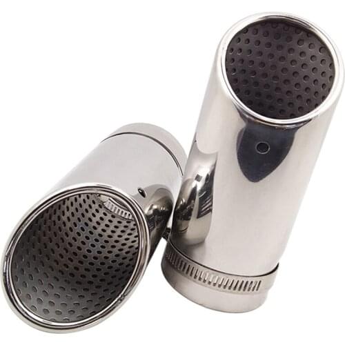 2Pcs for Mercedes Benz C180 Car Exhaust Muffler Tip Stainless Steel Pipe Chrome Modified Car Rear Tail Throat Liner Accessories