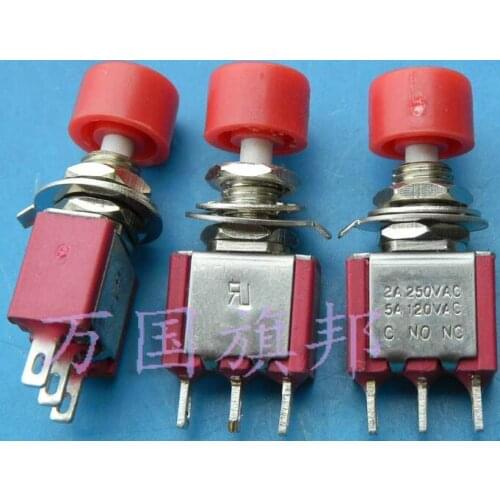 2A 250VAC 3P single-linkage Key switch Push button switch non-locking 612