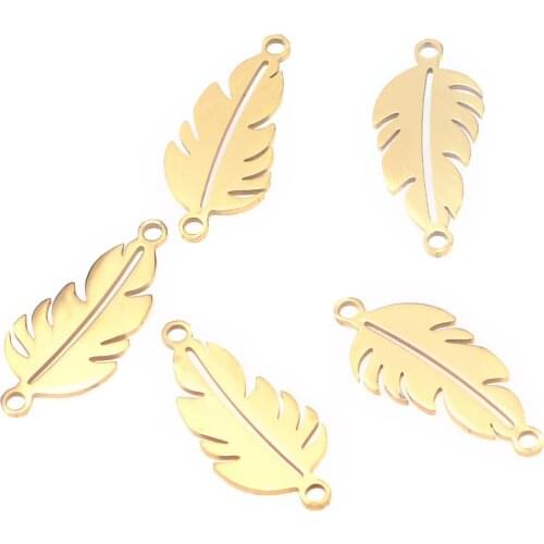 5pcs/lot Tropical Leaf Stainless Steel Charm Pendant Connectors Bohemia Handmade DIY Jewelry Making Supplies Earring Bulk Items