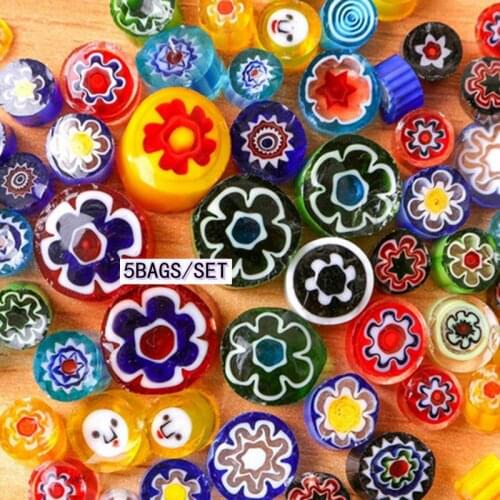 5bags/Set (28g/bag) Millefiori Glass Fusing Glasses Microwave Kiln Accessories for DIY Craft Decoration