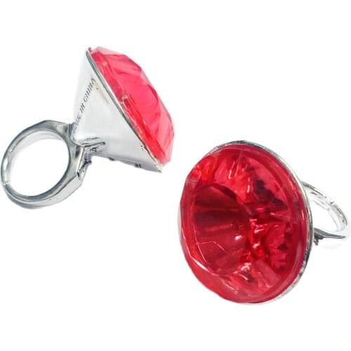 6 pcs Plastic RED DIAMOND Girl Rings Toy Princess Birthday Party Favor Wedding Pinata Bag Filler Loot Gag Prize CHRISTMAS XMAS