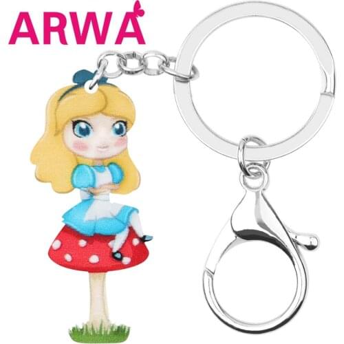 ARWA Acrylic Smile Cute Girls Keychains Key Ring Big Lovely Cartoon Key Chain Jewelry For Women Kids Novelty Gift Bag Decoration