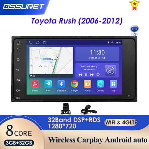 7" Android 10 4 Core 2Din Car Media Player for Corolla E120 Toyota RAV4 Hilux Fortuner Innova Prado HIACE PREVIA No DVD 4G WIFI