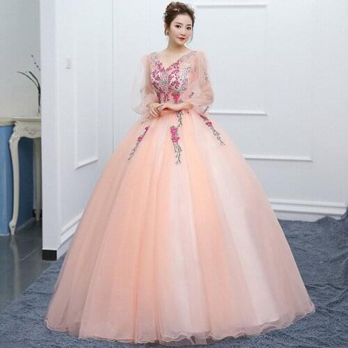 Quinceanera Dresses White With Long Sleeves Puffy Dresses For Prom Robe De Bal Ball Gowns For Adults Sweet 16 Dress Prom Gowns