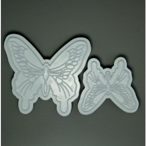 Free Shipping High Quality Plastic 2pcs Butterfly Shape Cake Decorating Pressing Molds Set