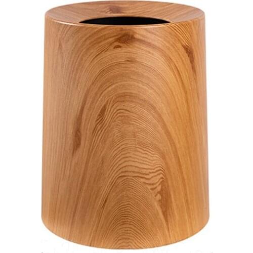 No cover garbage can marbling garbage can is the new paper basket creative wood grain increase capacity