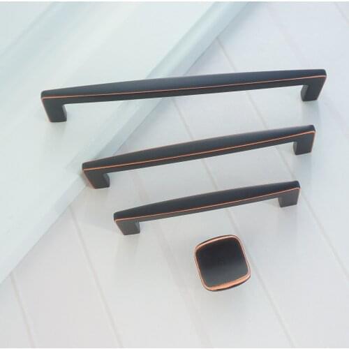 Black Copper Knobs for Cabinet and Drawer Zinc Alloy Furniture Hardware Handles Wardrobe Closet Door Pulls Bedroom Cupboard Knob