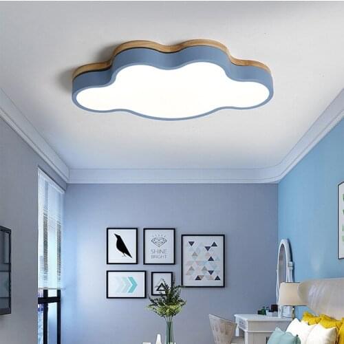 Wood Lovely Sweet Cloud Creative Ceiling Light for Children' s Room Colorful Lamps Bedro Home Lighting Acrylic