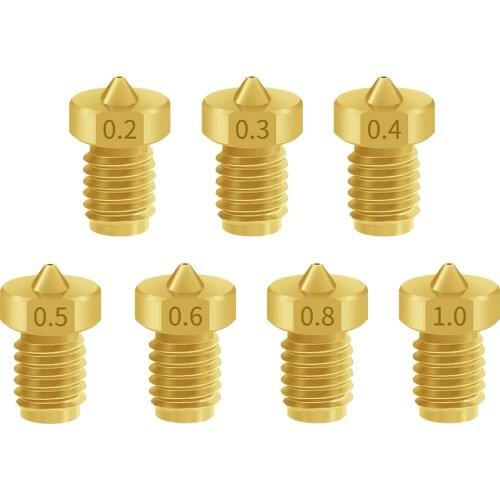 2pcs 3D Printer Parts V5 V6 M6 Threaded Nozzle Top Quality V6 Nozzle for E3D Hotend Titan Extruder Prusa i3 mk3 3D Printer Parts