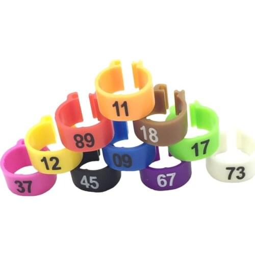 Pigeon Dove Quail Foot Ring Farm Animal Carrier Birds Leg Digital Label Buckle Ring 10 Colors Birds Feet Rings Farm Equipment