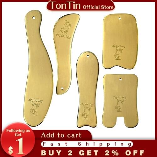 Tontin copper Guasha Massage Tool scraping face neck gua sha scraper board for paint wrinkle removal gua sha facial massager