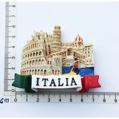 Italian castle)Fridge Magnet Creative Travel Commemorate Crafts 3D Ornaments Magnetism Resin Material Refrigerator Stickers