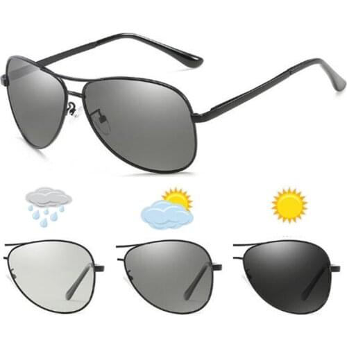 Classic Photochromism Sunglasses Men Polarized Brand Designer Driving Pilot Frame Sun Glasses Male Goggle UV400 sonnenbrille