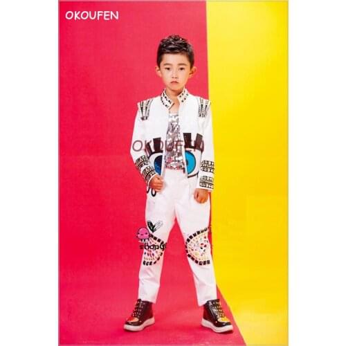 Boy Jazz Stage Clothing Drum Set Customized Adult Children Stage Costume Childrens Big Eyes Hip Hop Street Dance Costume