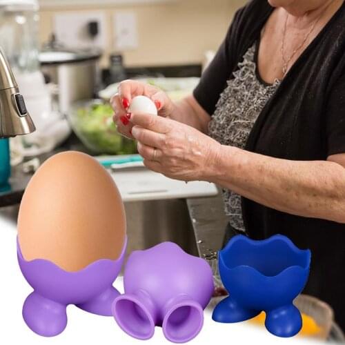 Creative Silicone Egg Fried Circle Microwave Cooking Kitchen Gadget Egg Cup Boiled Egg Tray Coffee Spoon Stand Egg Holder