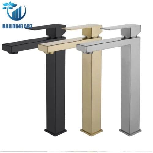 Brass Basin Faucet Bathroom Faucet Hot Cold Mixer Crane Basin Taps Short/Tall Style Deck Mount Basin Faucet Taps Black/Nickel