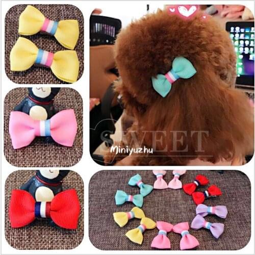 Mini bows edge clip ~ pet accessories teddy bear than Yorkshire headdress flower dog headdress clip hairpin 20pcs
