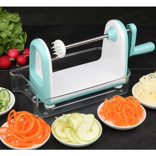 Multi-function hand-cranked vegetable cutter stainless steel vegetable slicer home kitchen spiral cutting machine ZP7101104