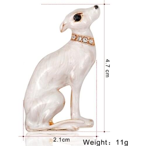 Fashion Cute Enamel Rhinestone Crystal Dog Animal Brooch Pin