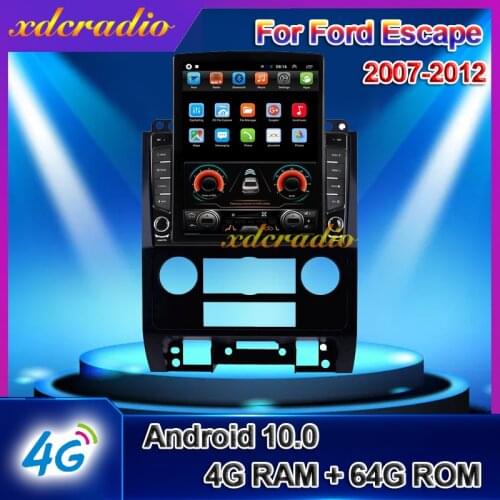 Xdcradio 10.4" Android 10.0 Tesla Style Vertical Screen Car Radio For Ford Escape DVD Multimedia Player GPS Navigation 2007-2012