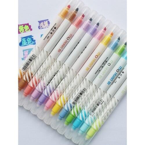 3 set/Lot Magic fluorescent highlighter pen drawing marker Liner pens Art hand writing lettering Stationery School E6809