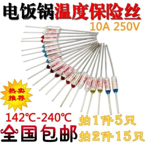 Thermal Fuse Kit 76Values 10A 250VAC 60-300C Degree (140-572F) Temperature Thermal Cutoffs Assortment Pack