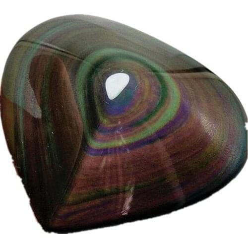 Natural Rainbow Obsidian Crystal Polished Heart Color Eyes Healing Stone For Feng Shui Avoid Evil Artifact