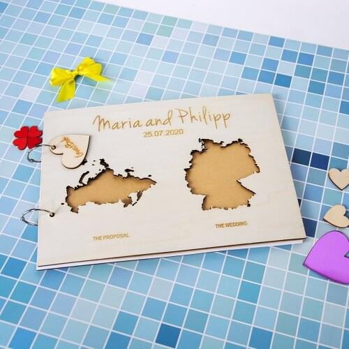 Personalized Engraved Wood Wedding Guest Book,Custom State Guest Book,Landscape Guestbook Wedding Album,Wedding Gift